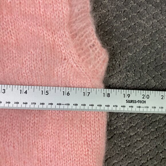 Woof Designs Mohair Wool Sleeveless Cardigan Vest Sweater Women's Medium Pink - Picture 8 of 10